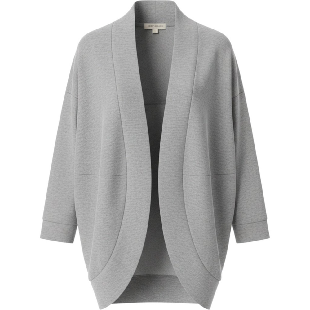 Ecothreads Cardigan Women Small Gray NEW Organic Cotton Fleece Open Front Wrap